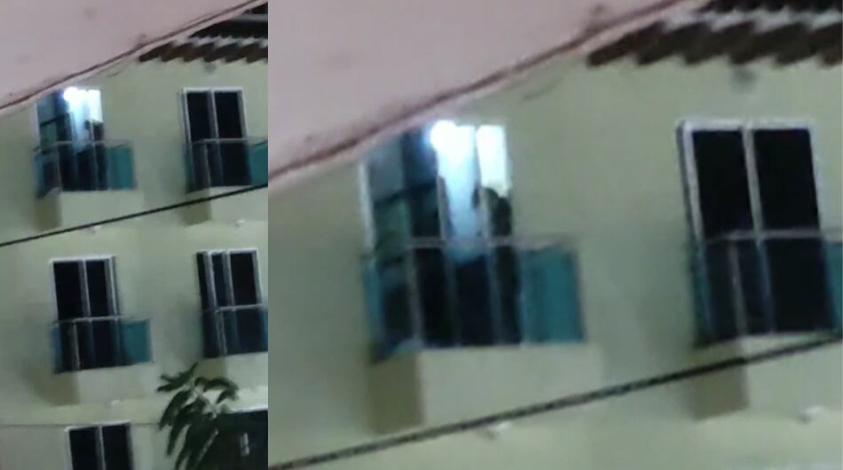 Balcón de hotel de El Carmen de Viboral desde donde se lanzaron disparos.