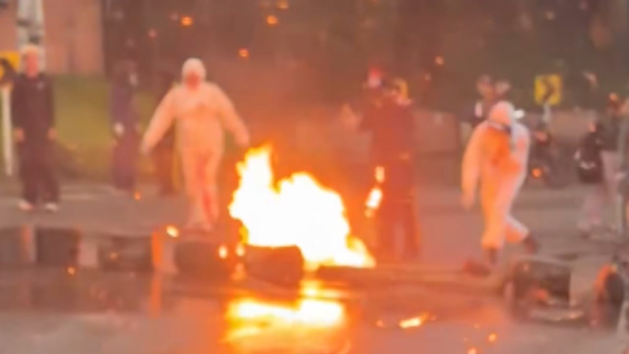 Manifestación en la avenida Circunvalar.