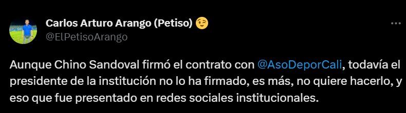 Carlos Arango informó sobre la posible salida de Luis Sandoval.