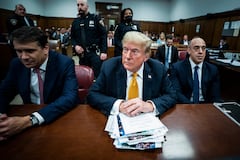 El expresidente Donald Trump en un tribunal federal de Manhattan, en Nueva York, el miércoles 29 de mayo de 2024. (Jabin Botsford/The Washington Post vía AP, Pool)