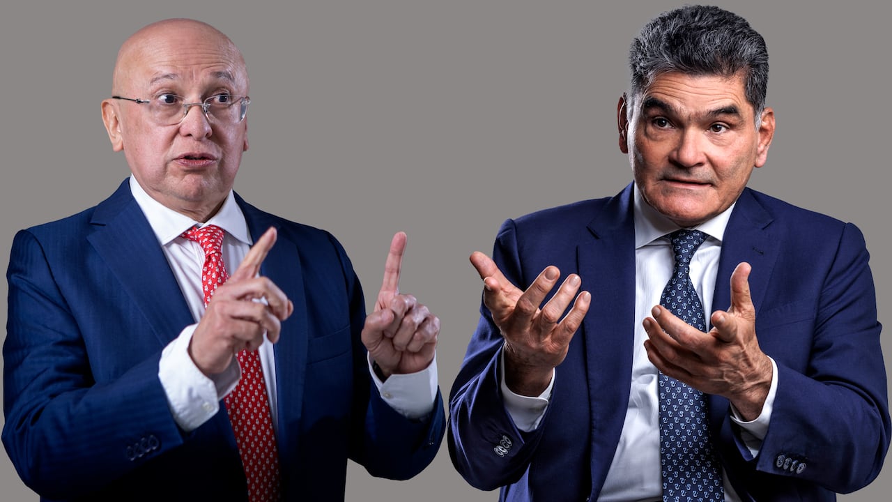 Eduardo Montealgre, ministro de Justicia, y Gregorio Eljach, procurador general.