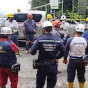 Labores de rescate de mineros que estarían atrapados en Buriticá, Antioquia.