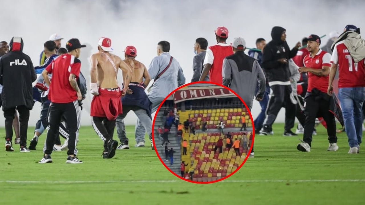 Hinchas de Santa Fe y América pelearon en El Campín