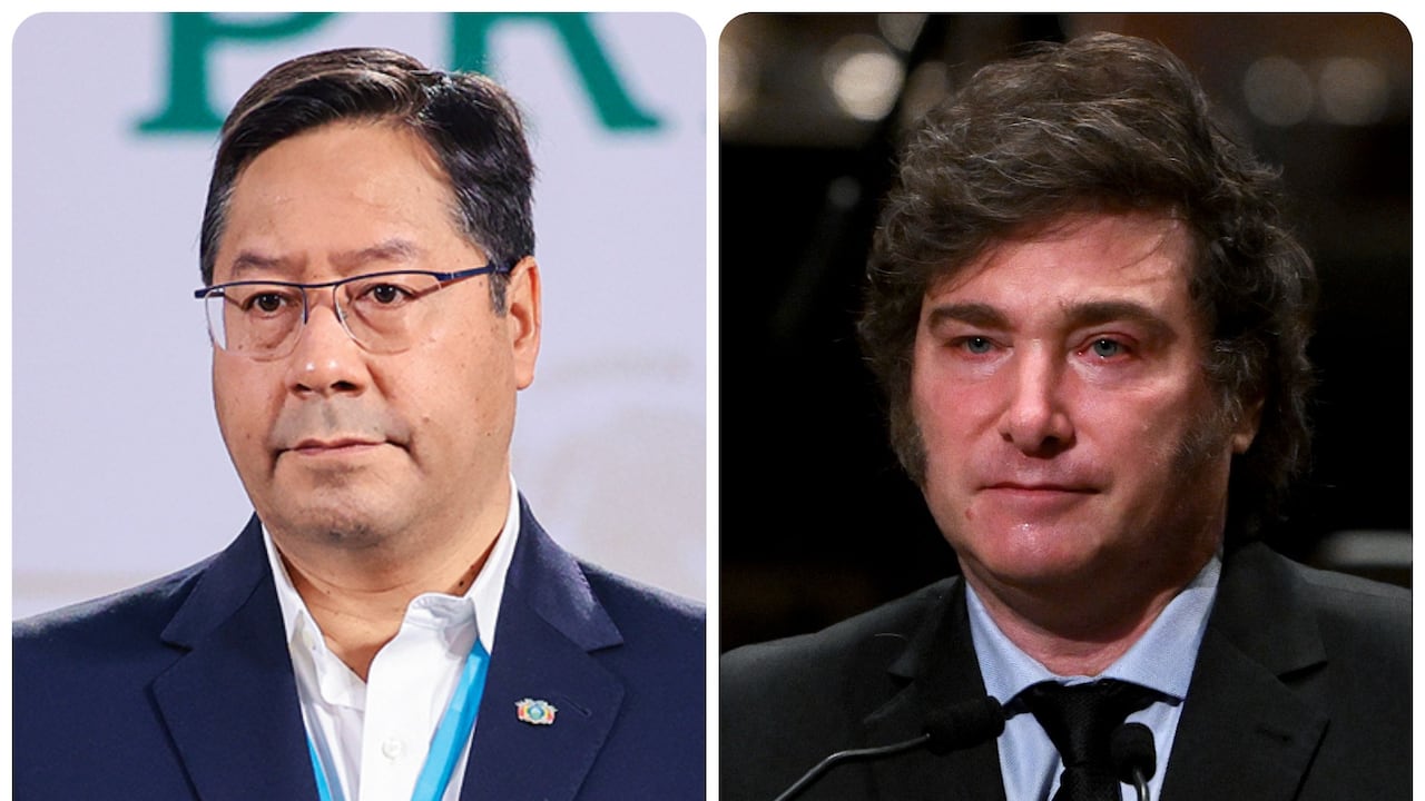 Los presidente de Bolivia, Luis Arce, y de Argentina, Javier Milei.