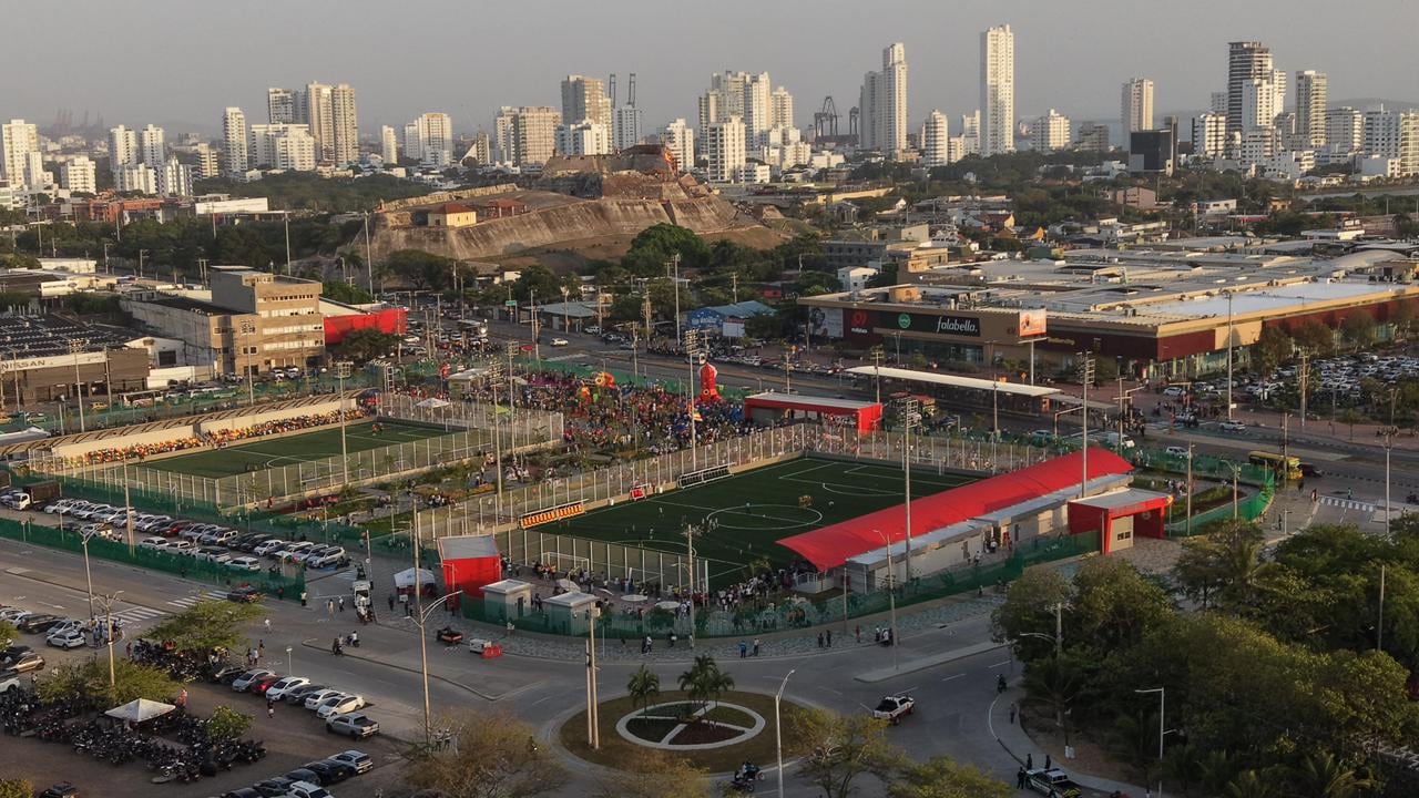 Ligas Menores, la primera zona renovada del Nuevo Chambacú, una obra urbanística clave para el esparcimiento de los cartageneros.