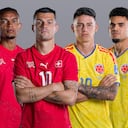 Manuel Akanji, Granit Xhaka, James Rodríguez y Luis Díaz