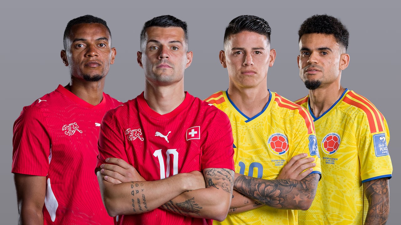 Manuel Akanji, Granit Xhaka, James Rodríguez y Luis Díaz.
