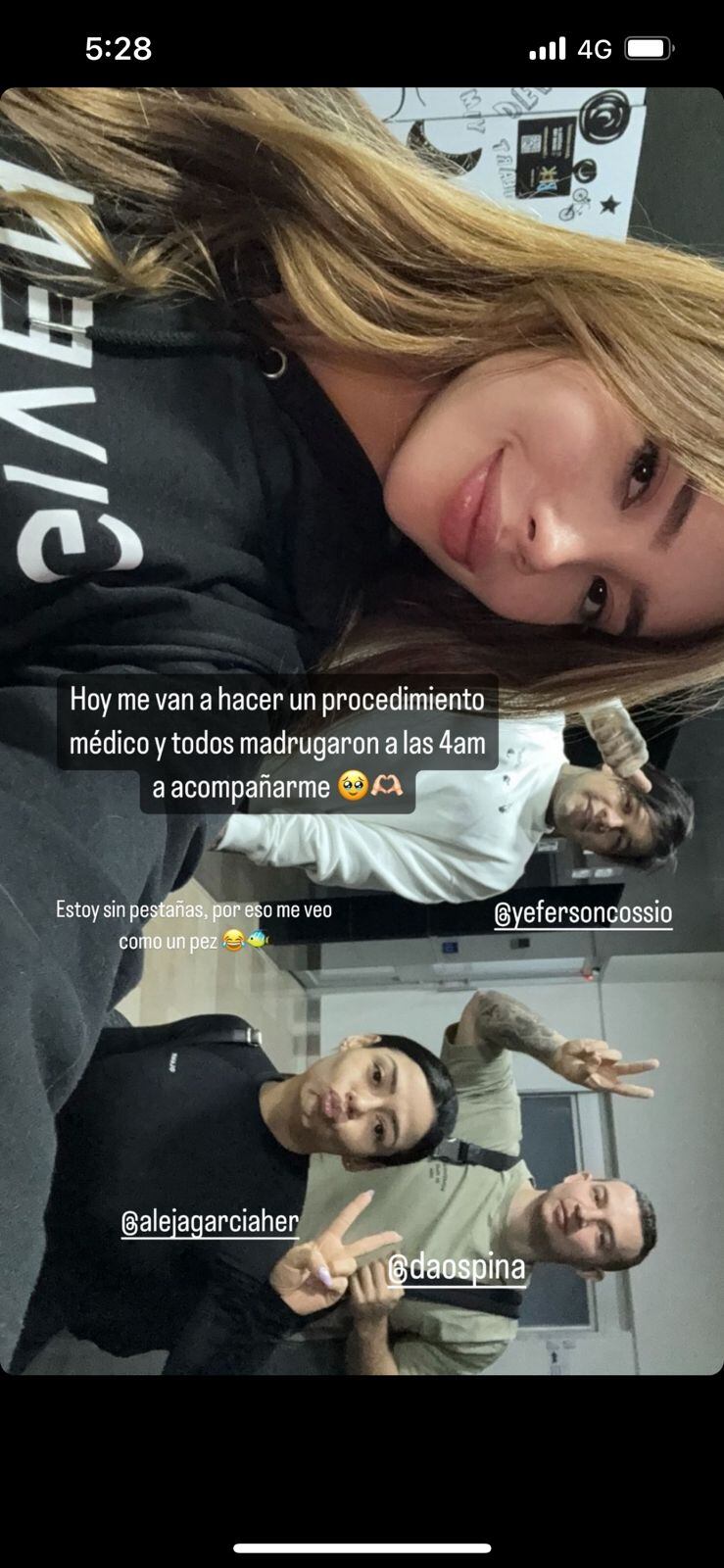 La novia de Cossio contó sobre intervención que le iban a realizar por tema de salud.