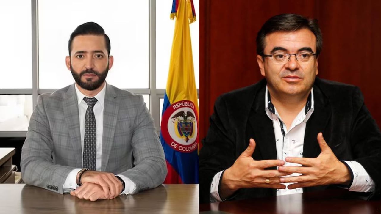 A la izquierda, el contralor encargado Carlos Mario Zuluaga y a la derecha el suspendido director de la UNGRD Olmedo López