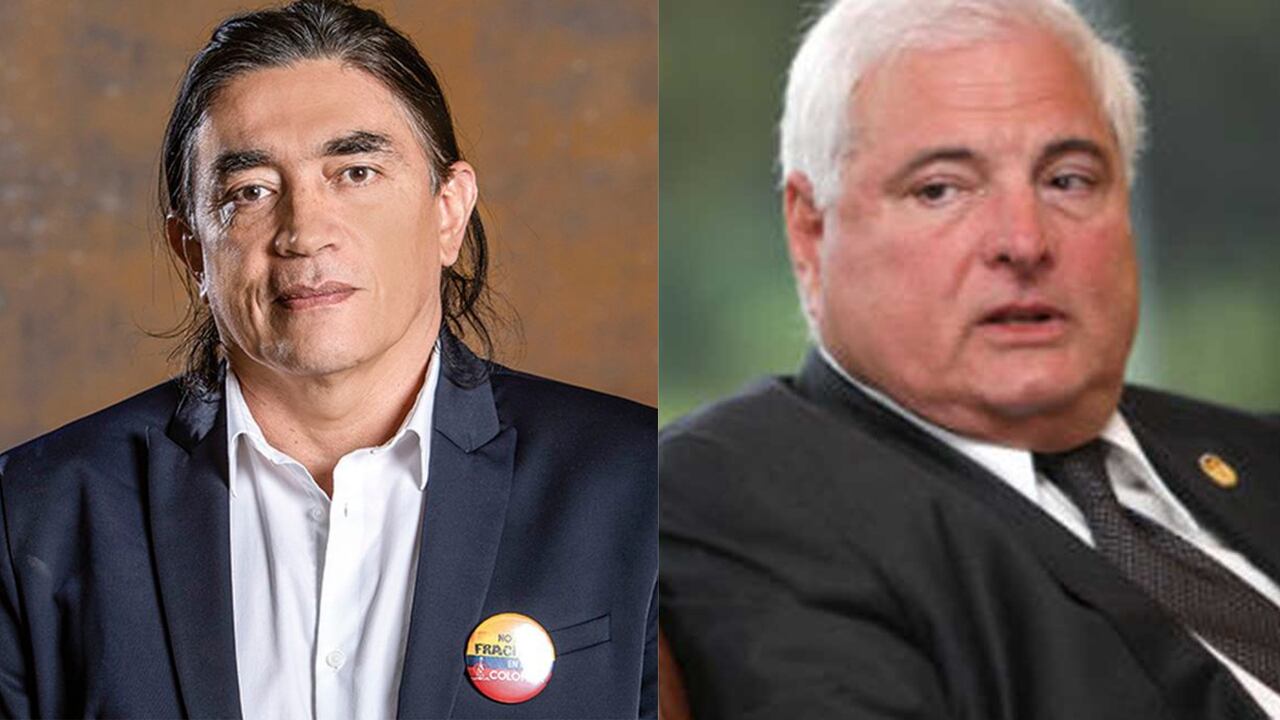 El senador petrista Gustavo Bolívar y el expresidente de Panamá Ricardo Martinelli