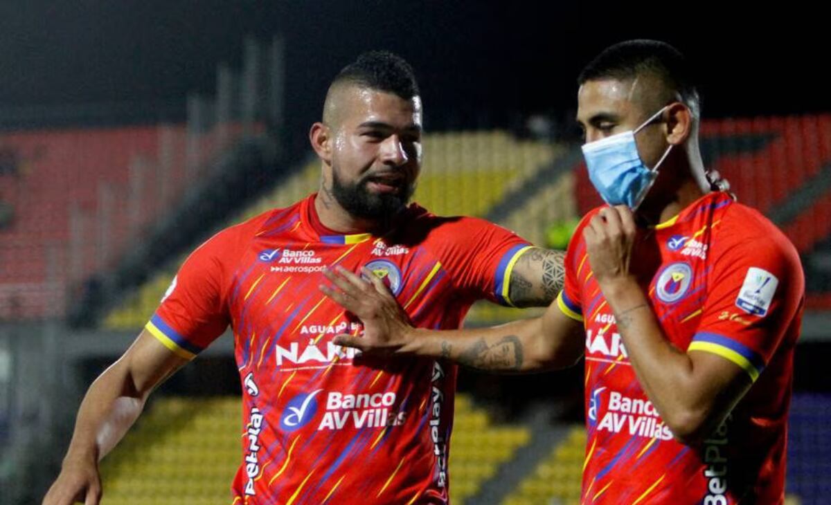 Jerson Malagón y su celebración en el duelo con Aguilas.