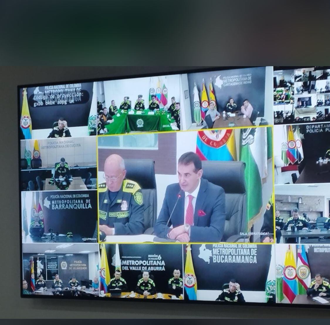 Primera reunión del general William Salamanca, con directores de unidades, tras designado director de la Policía.