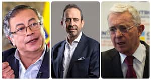 Gustavo Petro, Fabio Aristizábal y Álvaro Uribe.