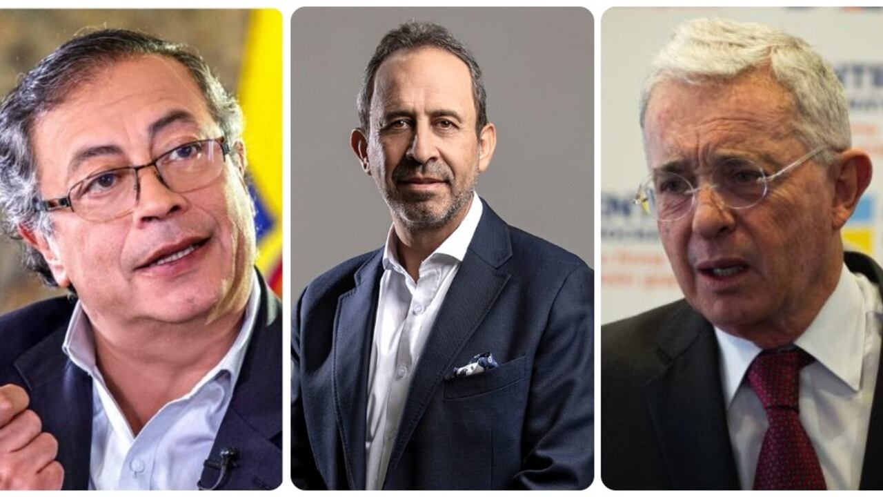 Gustavo Petro, Fabio Aristizábal y Álvaro Uribe.