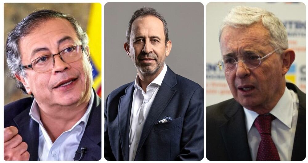 Gustavo Petro, Fabio Aristizábal y Álvaro Uribe.