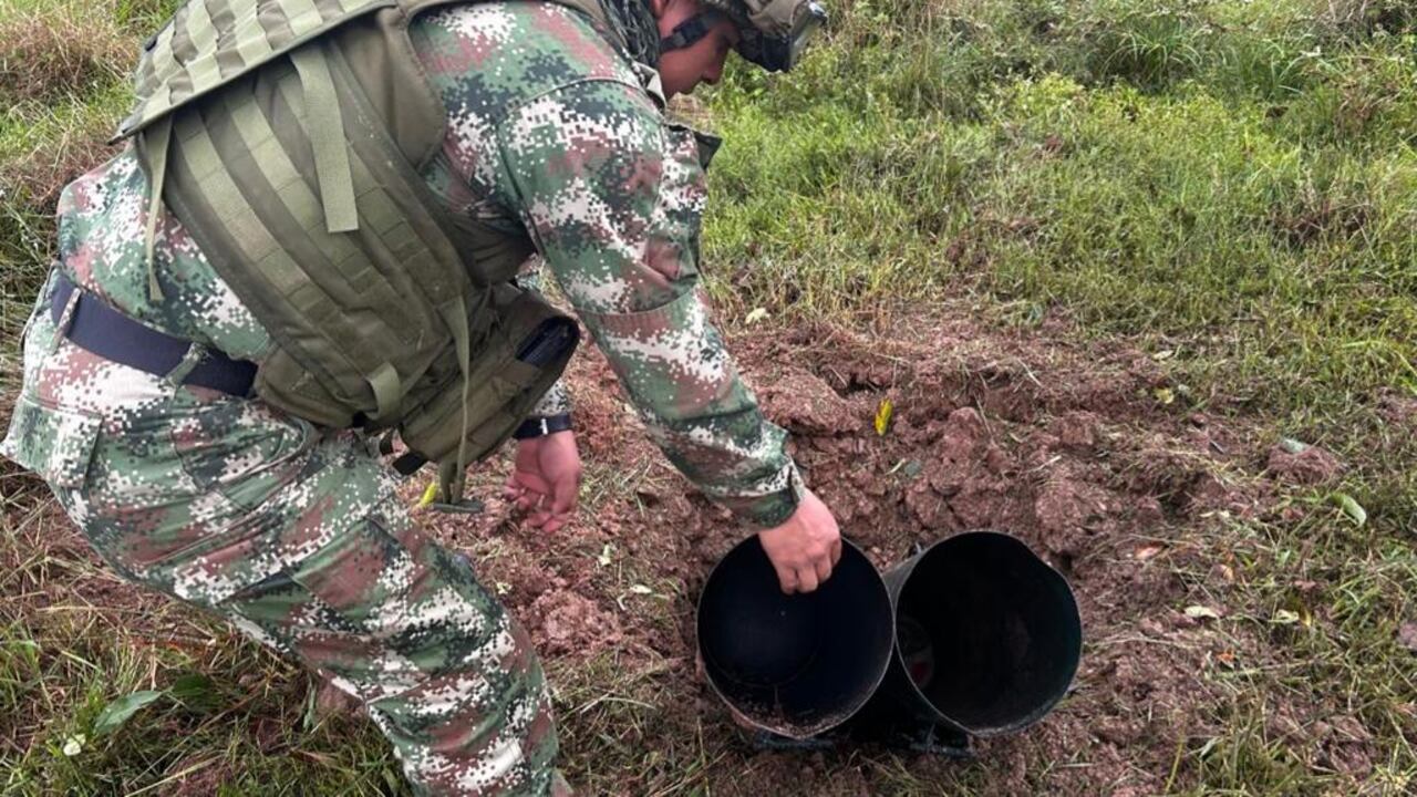 Explosivos hallados por el Ejército en Arauca.