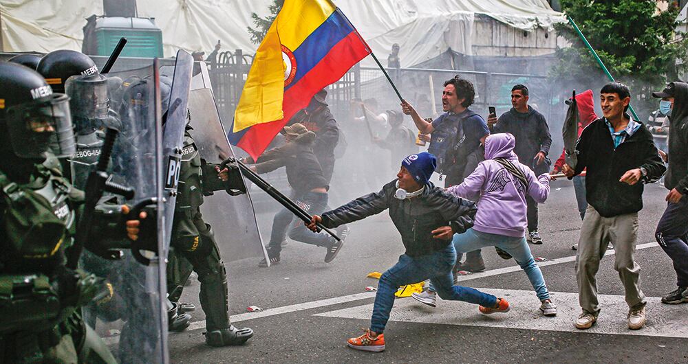 Manifestaciones en Bogotá contra la Corte Suprema de Justicia.