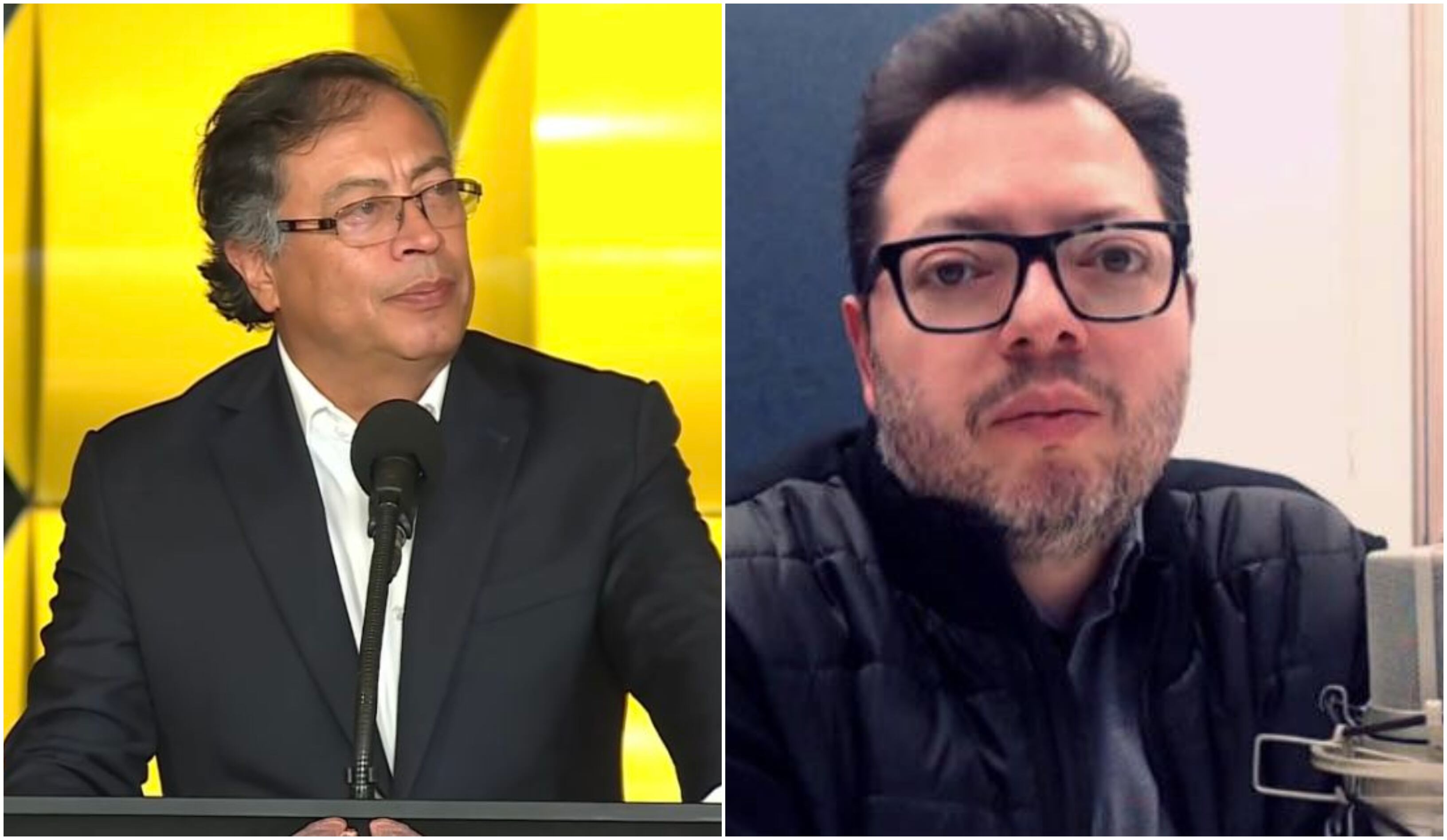 Presidente Gustavo Petro y el nuevo ministro de Cultura Juan David Correa