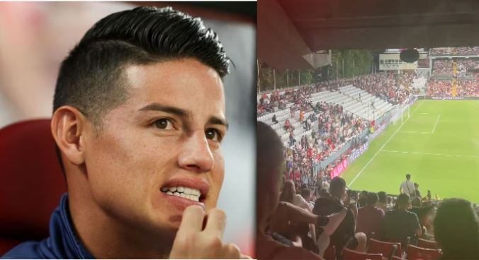 James Rodríguez vio la protestas de los hinchas del Rayo