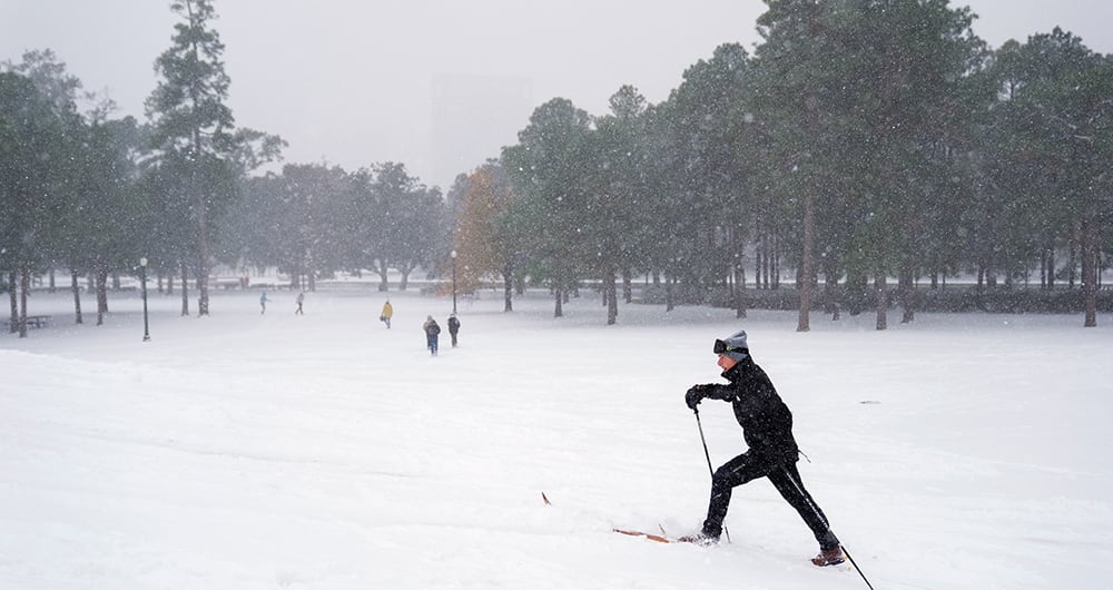 Tormenta de nieve en Houston, Texas.