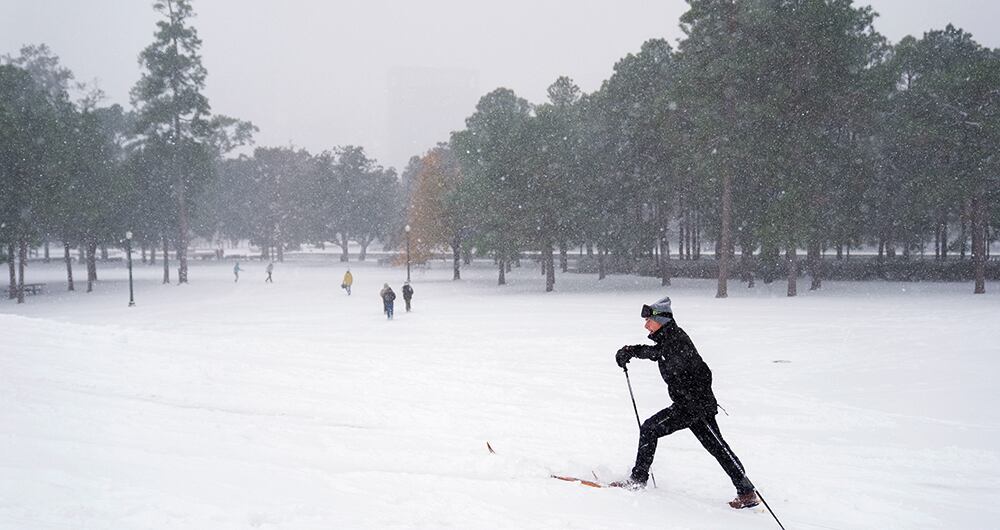 Tormenta de nieve en Houston, Texas.