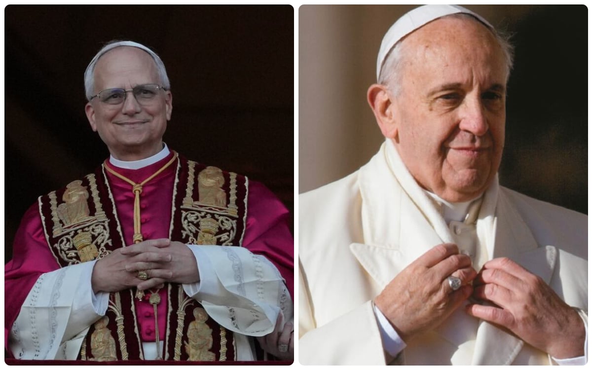 El papa León XIV y su antecesor, el papa Francisco.
