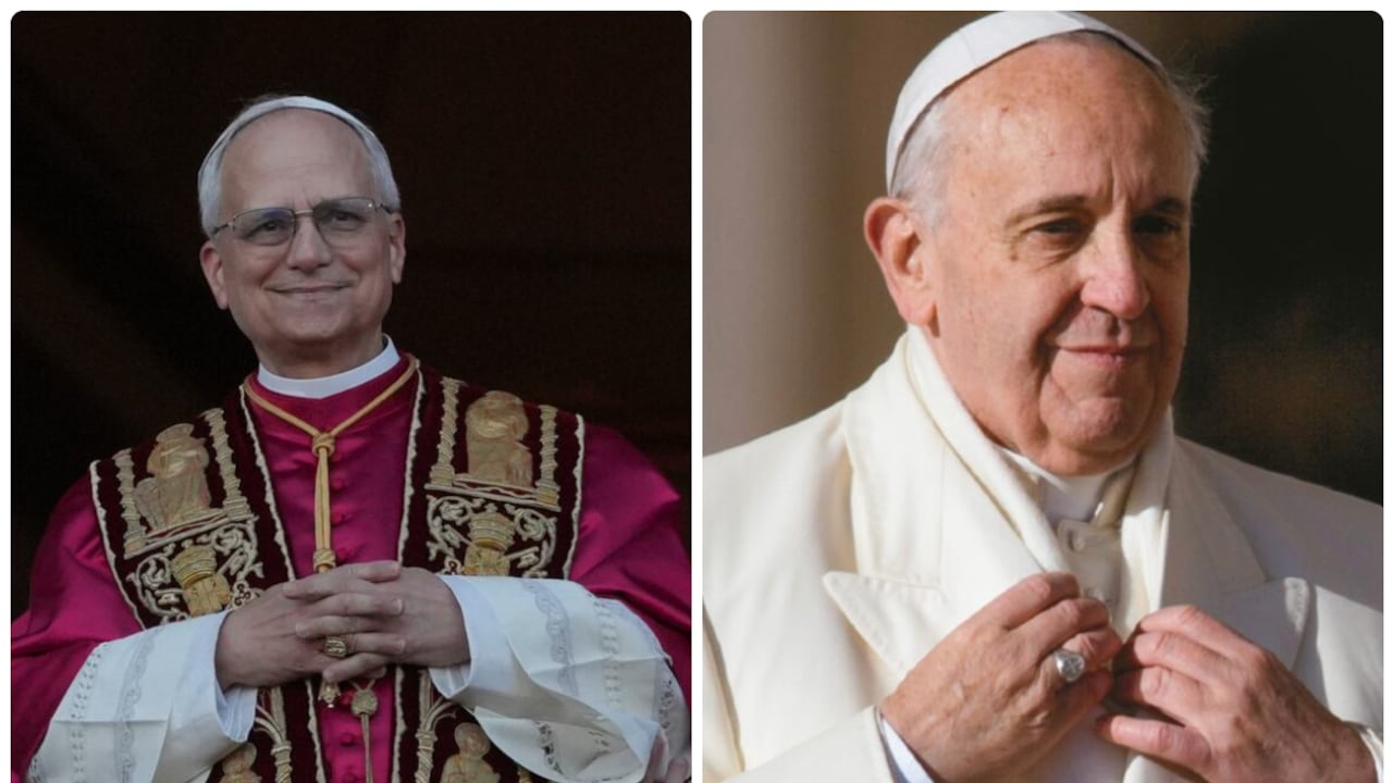 El papa León XIV y su antecesor, el papa Francisco.