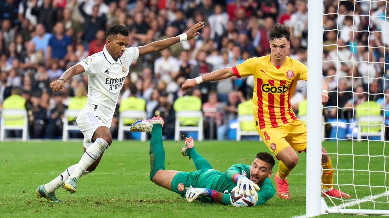 Rodrygo en la última jugada del partido ante Girona.