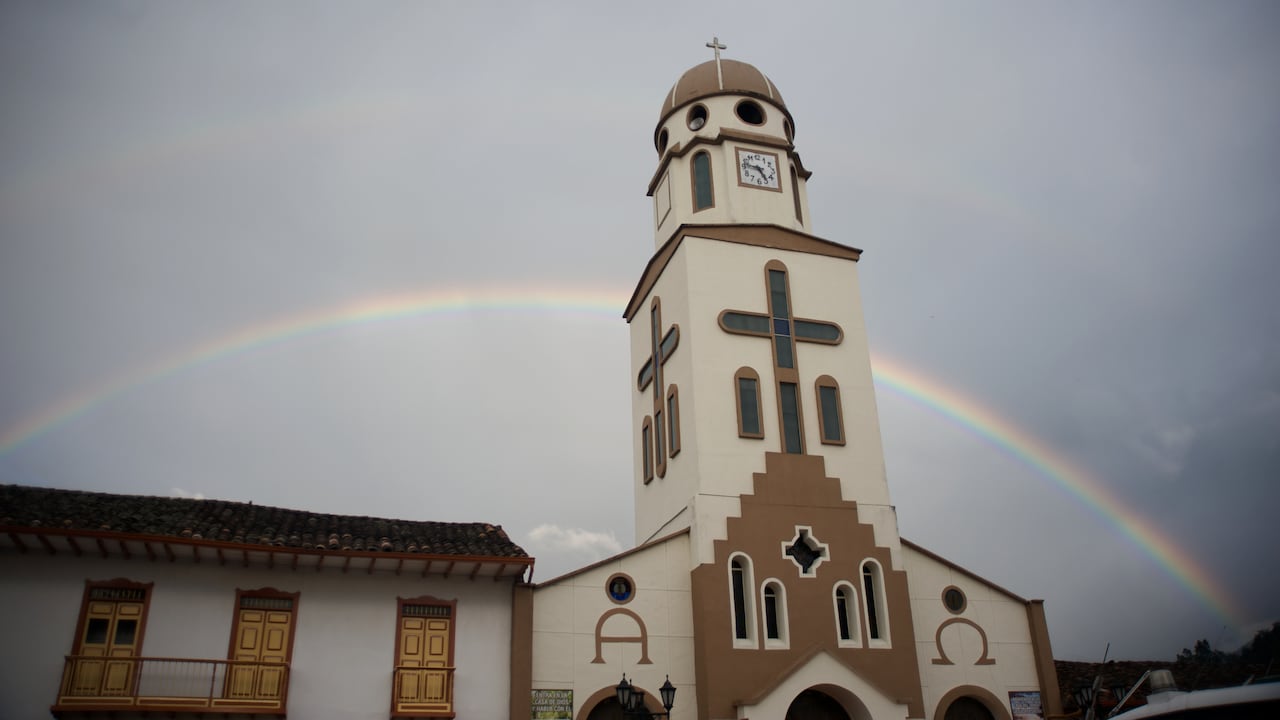 Exterior de la iglesia Nuestra Señora del Carmen, en Salento.