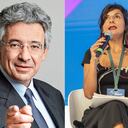 Enrique Gómez y la ministra de Minas Irene Vélez