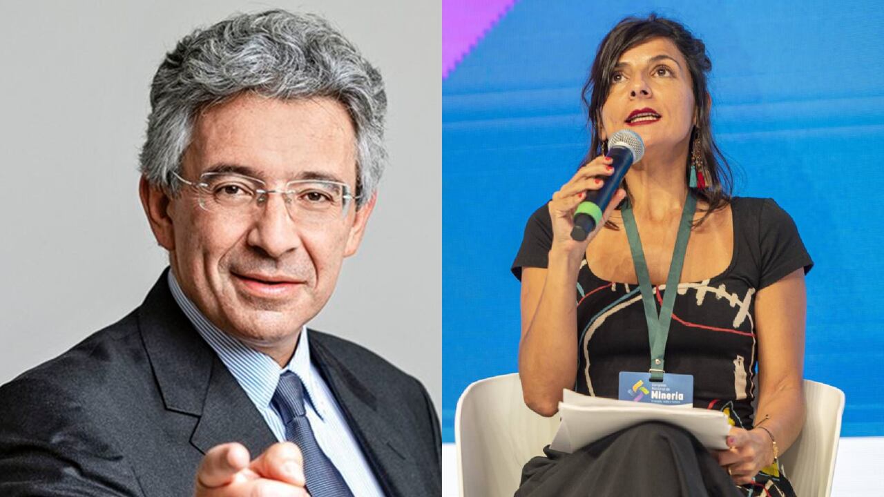 Enrique Gómez y la ministra de Minas Irene Vélez