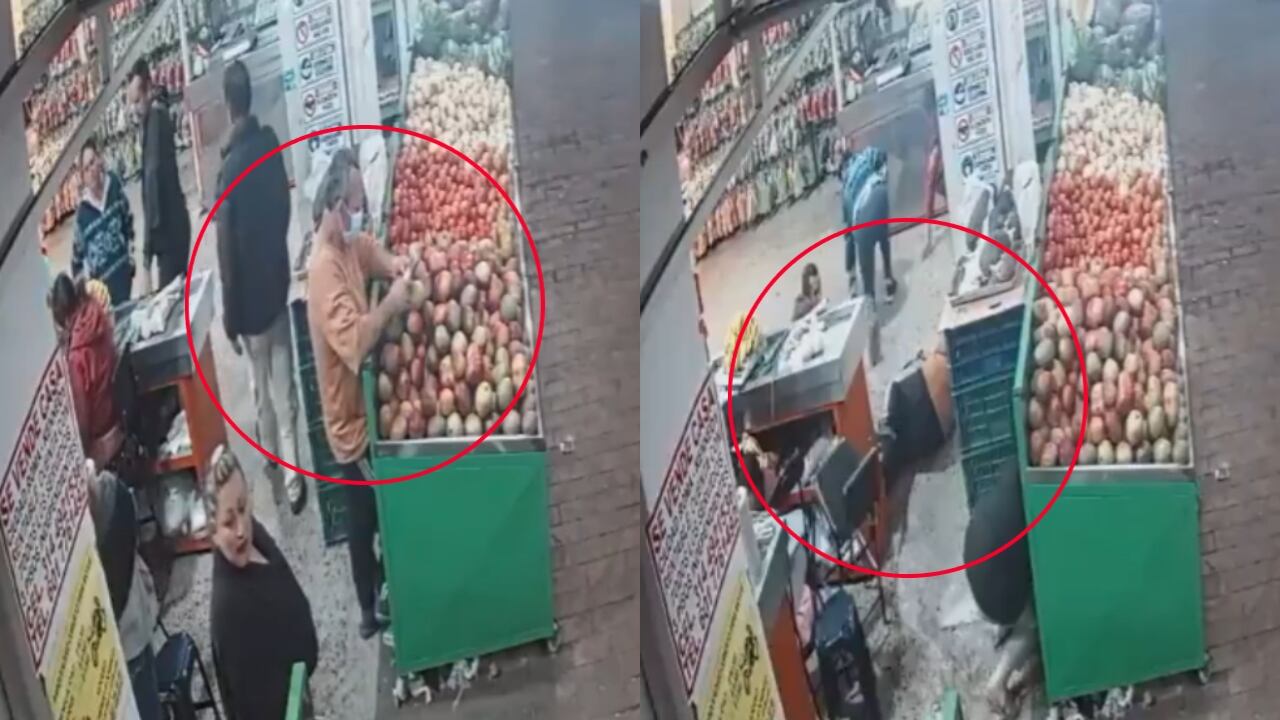 Este es el momento en el que hombres armados mataron a un comerciante en Bogotá.