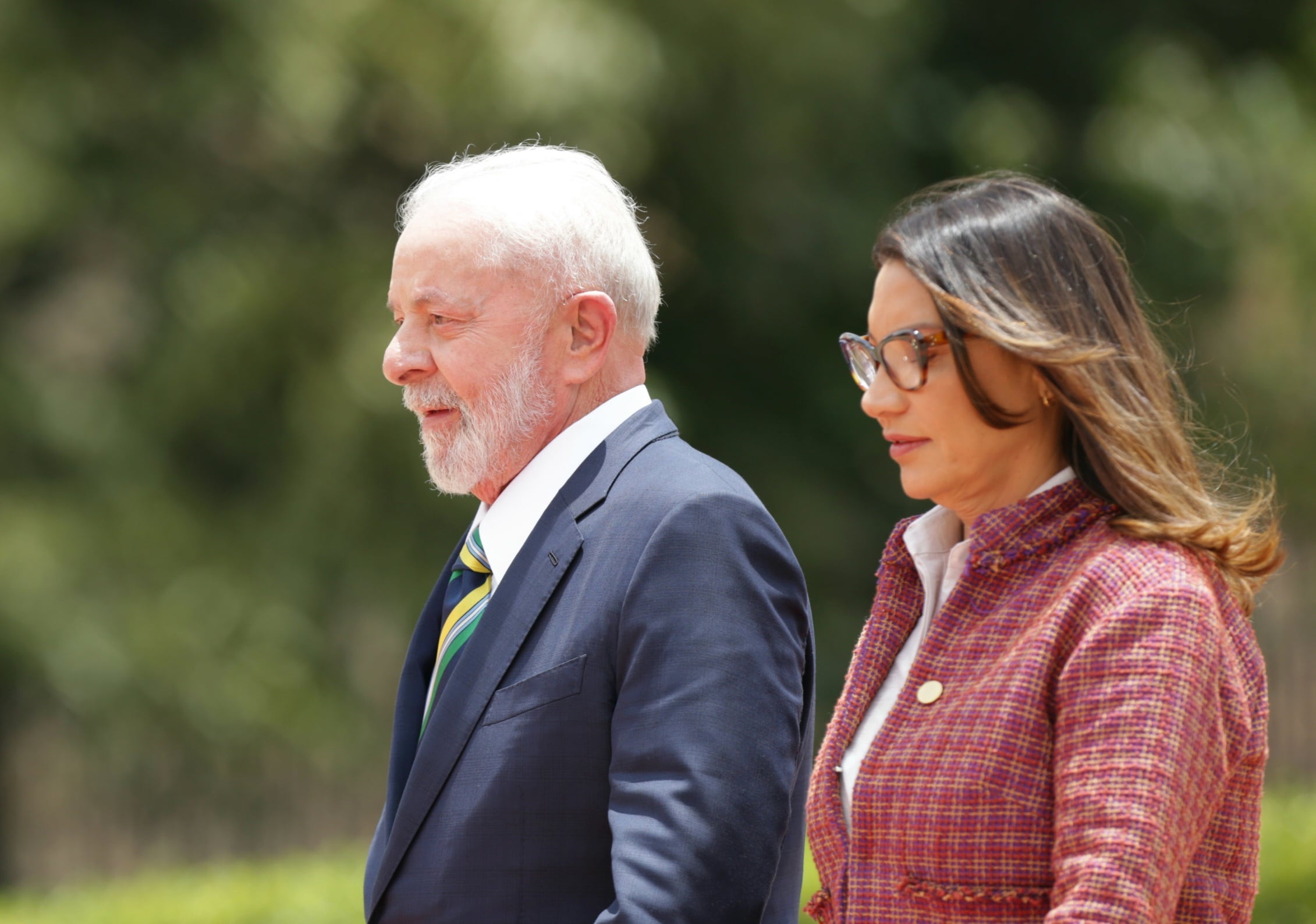 Presidente de Brasil Luiz Ignácio Lula da Silva con el Presidente Gustavo Petro 
Honores en Casa de Nariño