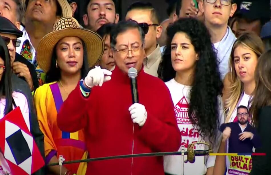 Presidente Gustavo Petro en la Plaza de Bolívar.