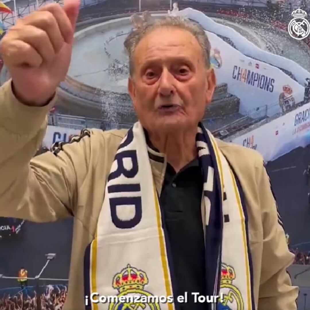 A sus 85 años, don Miguel visitó por primera vez el estadio del Rea Madrid