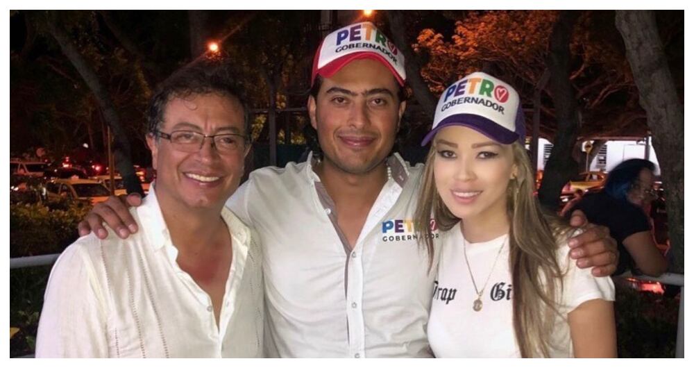 El presidente Gustavo Petro, Nicolás Petro y Day Vásquez