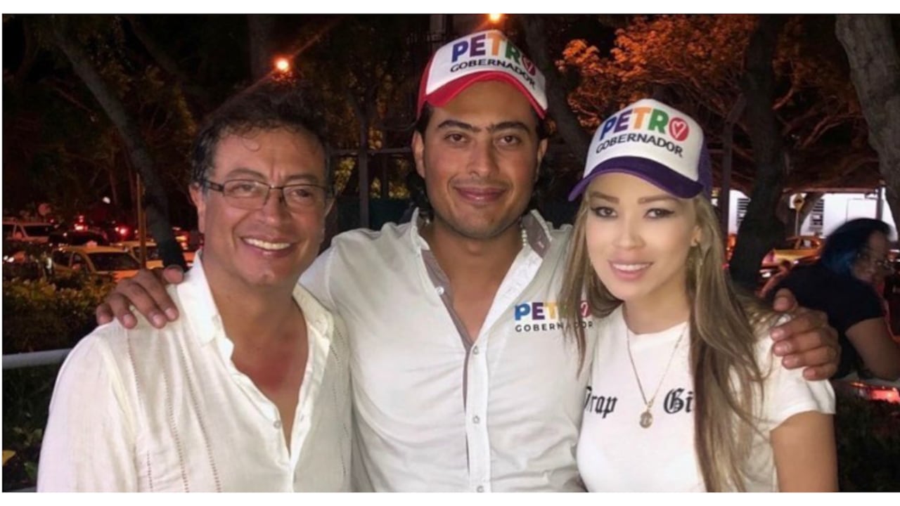 El presidente Gustavo Petro, Nicolás Petro y Day Vásquez
