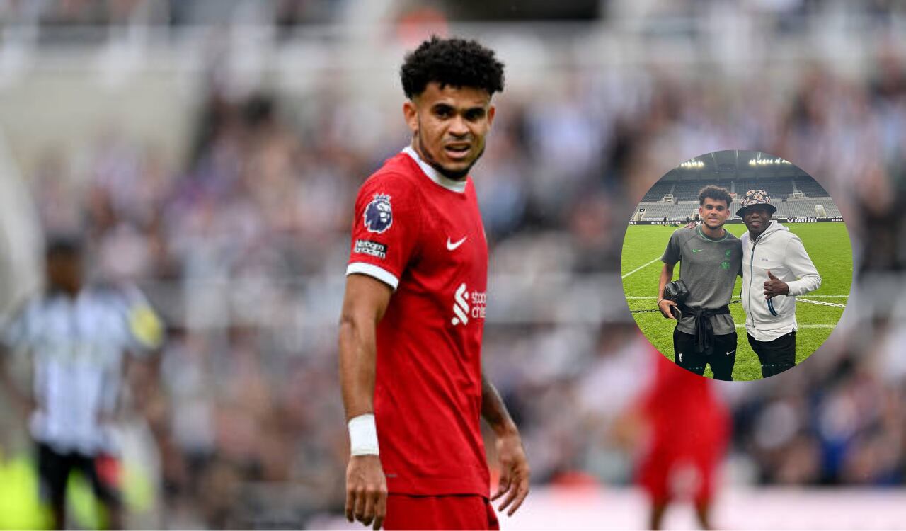 Luis Díaz compartió con el 'Tino' Asprilla tras un juego de Premier League
