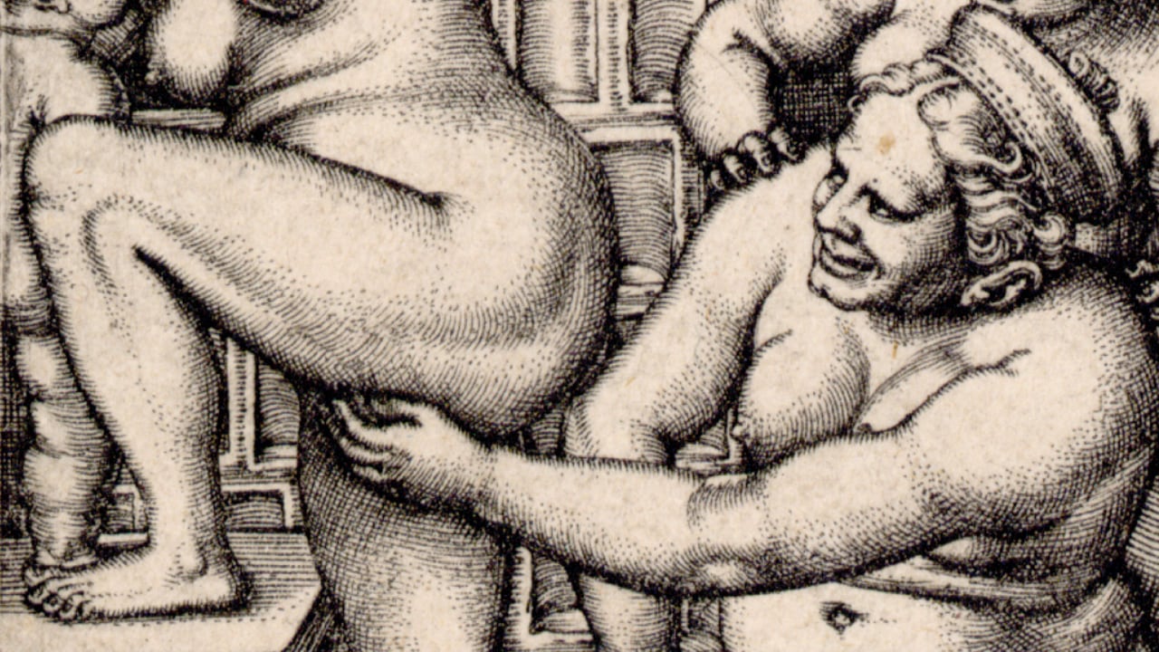 ‘Drei Frauen in der Badestube’, de Beham.