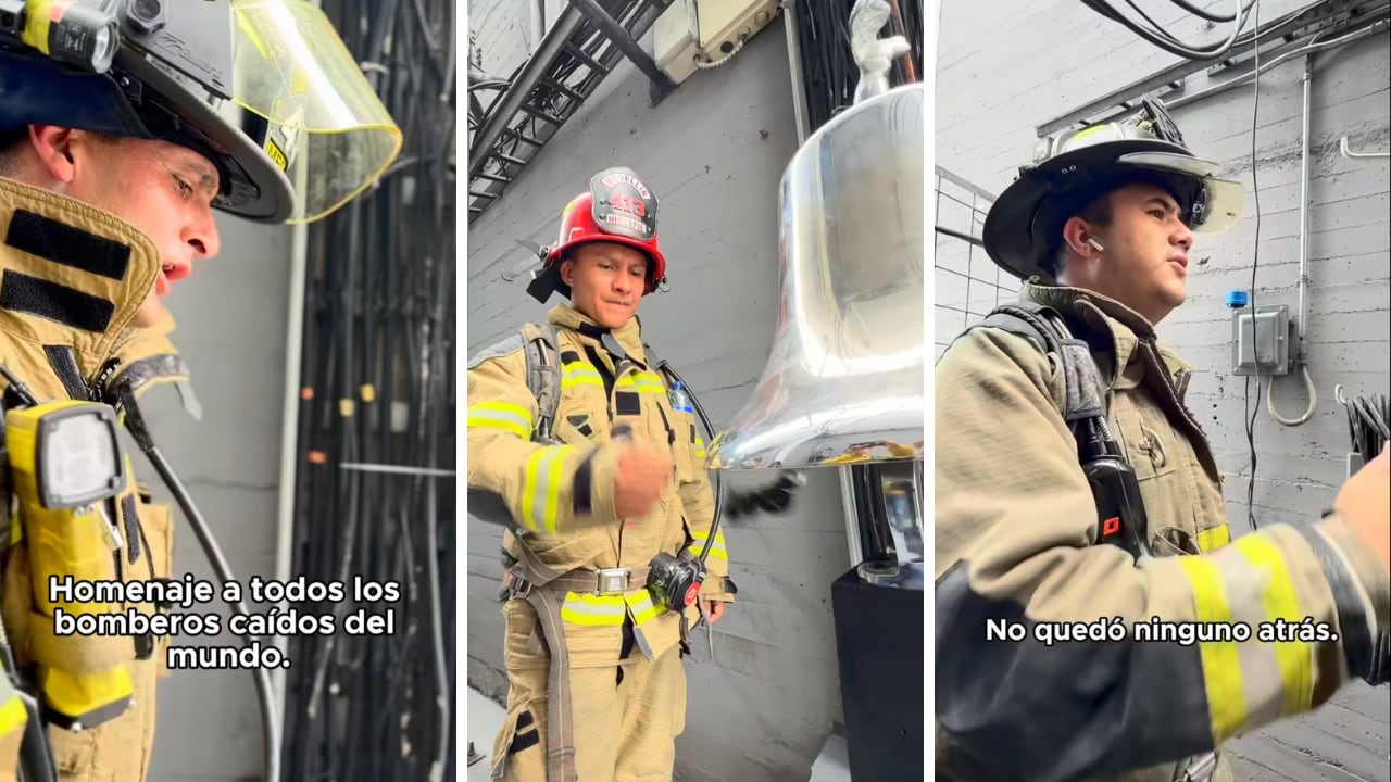 El recorrido culminó con el sonido de una campana y un mensaje dedicado a los bomberos.