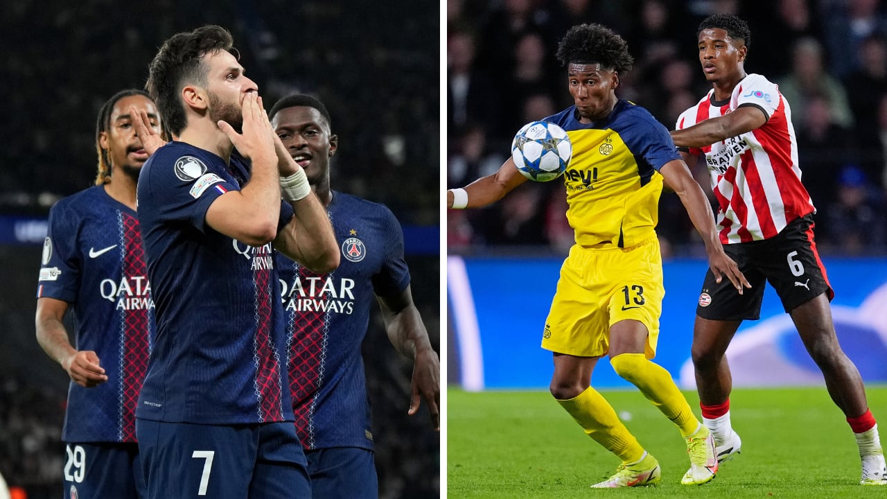 Tabla de posiciones en la primera fecha de la Champions League 2025-2026.