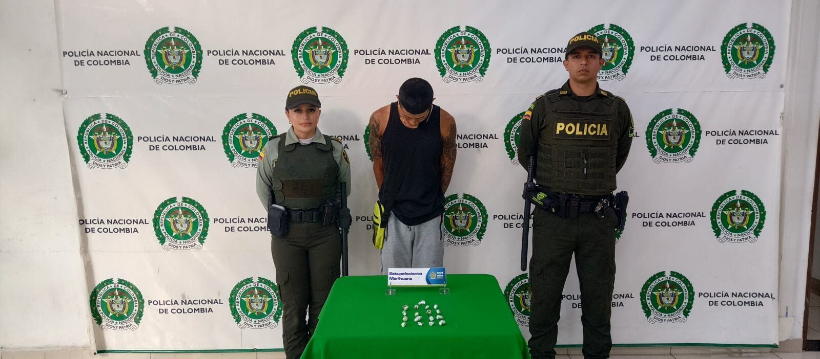 17 capsulas de marihuana fueron halladas.