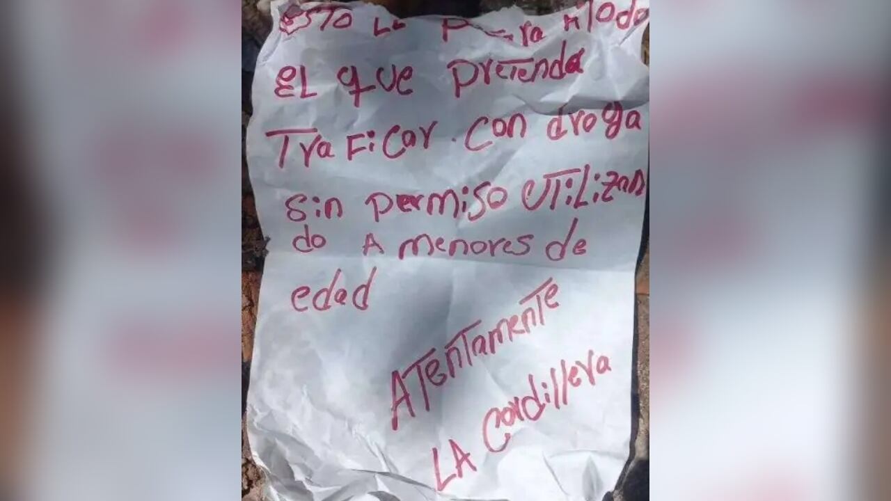 Esta fue la carta que dejaron al lado del cadáver.