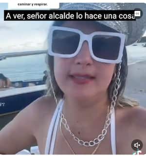 Como buena santandereana, la mujer le cantó la tabla al alcalde de Cartagena, quien quiso desestimar los reclamos y denuncias de la mujer. Foto tomada de redes