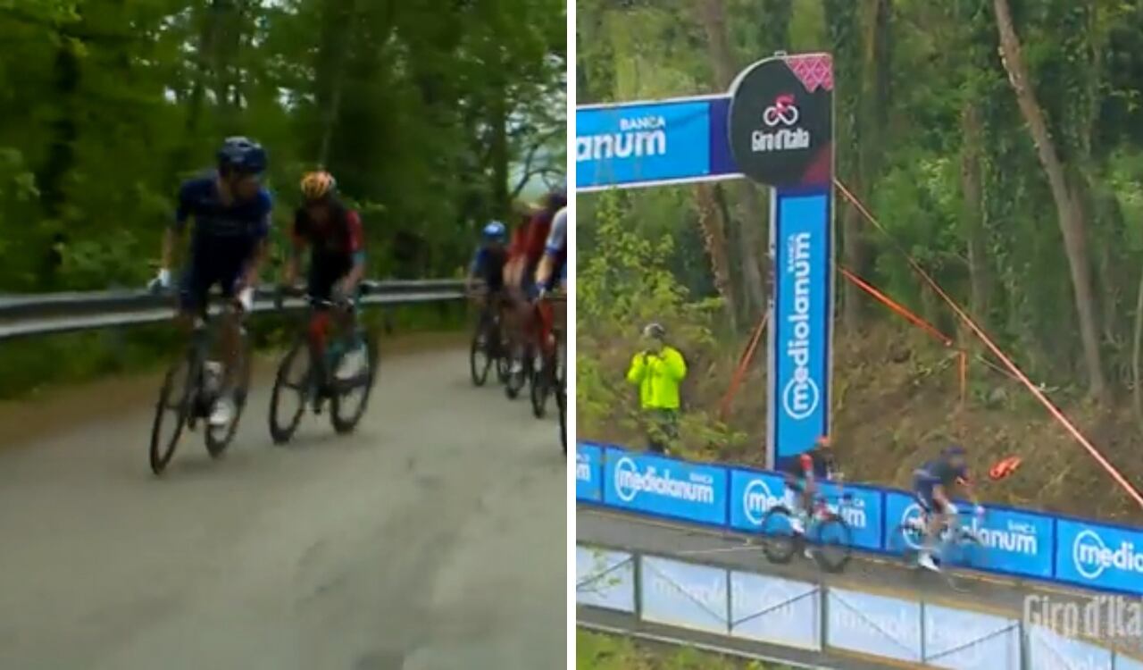 Santiago Buitrago vs. Thibaut Pinot en la etapa 3 del Giro de Italia.