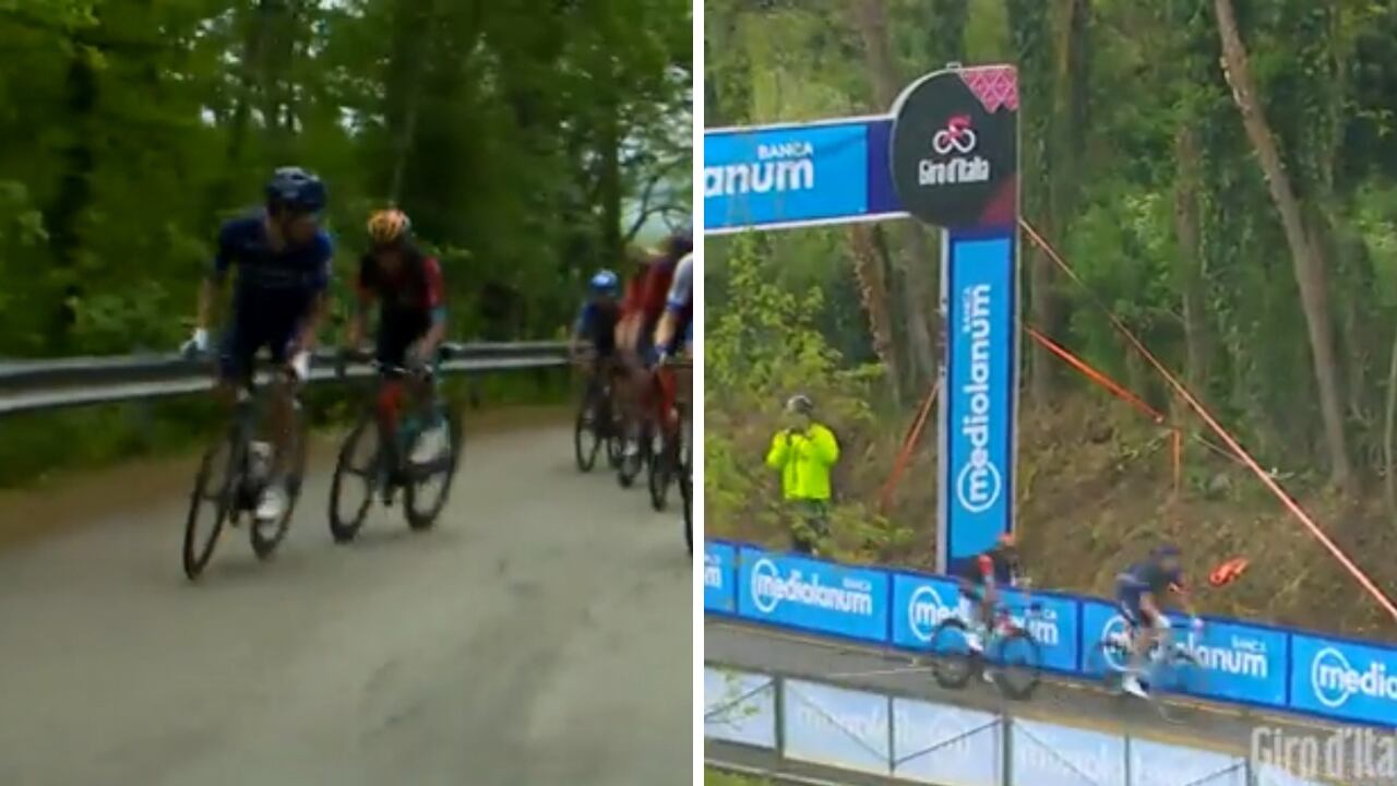 Santiago Buitrago vs. Thibaut Pinot en la etapa 3 del Giro de Italia.