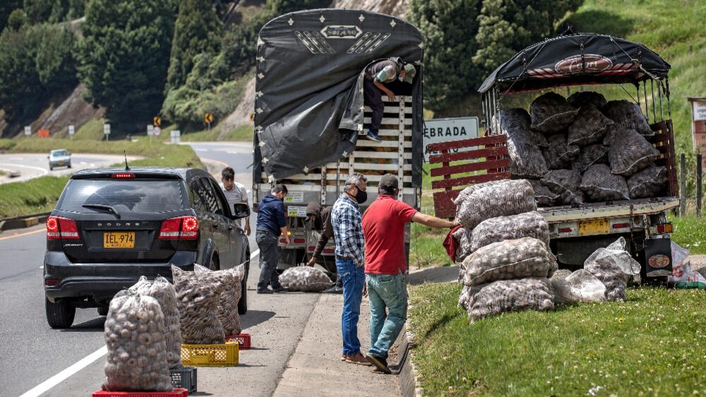 El bajo precio de la papa los ha obligado a  ofrecer el bulto de papa a un módico precio de 25.000 pesos.