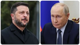 El presidente ucraniano, Volodimir Zelenski, y su homólogo de Rusia, Vladimir Putin.