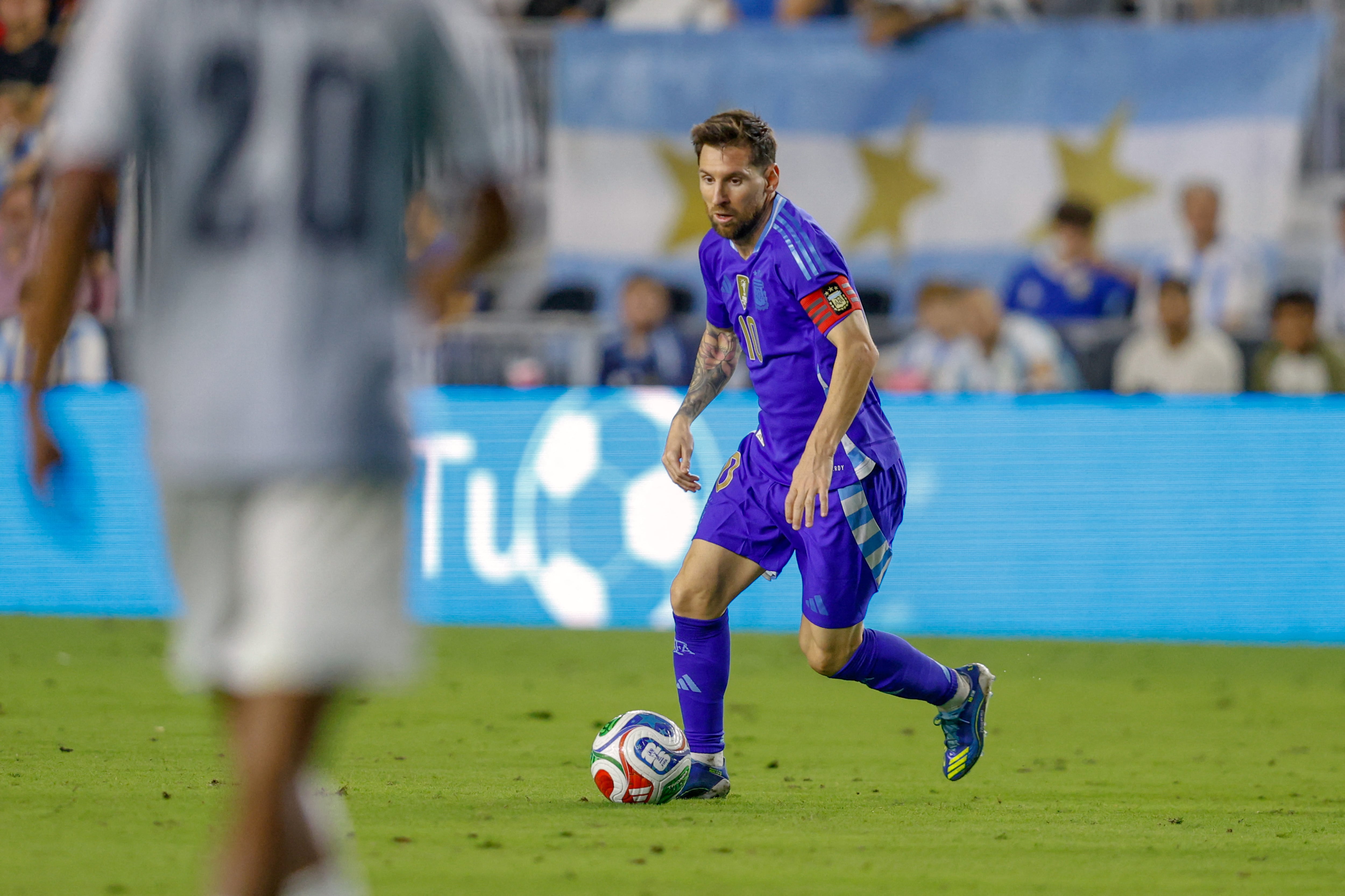 Lionel Messi en el último amistoso de Argentina