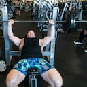 CALIFORNIA, UNITED STATES - FEBRUARY 25, 2020 - A FORMERLY obese man weighing over 400lbs has lost half his body weight - and now runs half marathons and competes in bodybuilding. At his heaviest Jordan Grahm, from LA, California, weighed in at 421lbs. Doctors told Jordan he was eating himself to death but he ignored the warnings, depressed and determined to keep eating, because of a tragedy early on in his life. Overweight since he was a little boy, by the time he was 13, Jordan estimates he was 100lbs bigger than everyone else his age. His mother would encourage Jordan to lose weight but she unexpectedly died in her sleep when Jordan was just 14. Angry with the injustice of his mother's passing, Jordan's depression propelled him to drugs, alcohol and food to numb his pain. He would go to the drive thru at least twice a day and consume 10,000 calories a day. If it hadn't been for a major car crash at 3am one March morning, Jordan might have not been alive today. It was the wakeup call he needed to realise his life was worth living. The next day Jordan woke up and started walking his dog Blackberry in the neighbourhood and began making switches to his diet. In a year he lost 100lbs. At his lowest, Jordan weighed 209lbs - losing half of his body weight. Aside from his incredible health gains, Jordan's daily fitness walks also helped him find love. Neighbour Kelli had noticed Jordan and Blackberry on their daily walks and asked Jordan on a double date. They quickly became inseparable and when Jordan had excess skin removal surgery, Kelli was right on hand. The couple recently wed- with both dogs part of the ceremony - and are now looking forward to the next stage of their life: first up running a half marathon together. PHOTOGRAPH BY Joe Roberts / Barcroft Studios / Future Publishing - NOTE: This Photo Can Only Be Used Within Context With The Information Provided In The Metadata (Photo credit should read Joe Roberts/Barcroft Media via Getty Images)